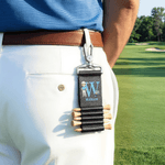 Personalisierte Cartoon Character Initial PU Leder Golf Tee Halter Tasche Tag mit Namen und 5 Pcs Bambus Tees Spiel Tag Geburtstag Geschenk für Golfspieler