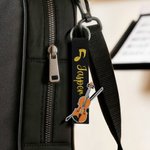 Personalisierte gestickte Cello Violine Golden Musical Note Keychain mit Namen Musik Studio Festival Verwendung Geburtstag Geschenk für Musikliebhaber Musiker