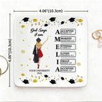 Personalized Cartoon Graduate Character Bible Name Ceramic Trinket Jewellery Dish with Year and School Name Graduation Gift for 2026 Graduates