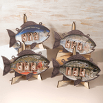 Personalized Fish Caught This Year Hanging Sign with Name Father's Day New Year Birthday Gift for Dad Grandpa Fisherman