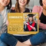 Photo de fin d'études personnalisée sur toile avec paillettes, sans cadre, avec nom Cadeau de fin d'études pour la classe 2026