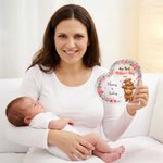 Personalized 1st Mother's Day Cute Parent-Child Animal Heart Acrylic Plaque with Name and Year Home Decor Mother's Day Birthday Gift for New Mom