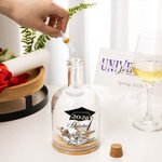 Bottiglia di vetro per barattolo di auguri e consigli di laurea personalizzati con messaggio dell'anno e nome in bottiglia, regalo di laurea per laureati