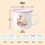 Personalizada Curación Arte Caricatura Ilustración Niño Niña Conejito 12 oz Esmalte Taza con Nombre Uso Diario Pascua Fiesta Regalo para Niños