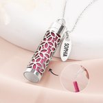 Personlig Hollow Wave Heart Rose Perfume Diffuser Halskjede med navn Daglig bruk Bursdag Jubileumsgave til kvinner