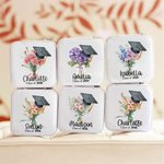 Personalized Bachelor Cap Birth Flower Bouquet Jewellery Box with Name and Year Class of 2026 Graduation Gift for Graduate