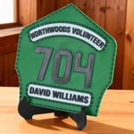Personalized Multicolor 3D-Printed Firefighter Badge Ornament with Name and Department Desk Decor Birthday Gift for Firefighters