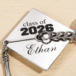 Personlig Graduation Cap Class of 2026 Graverat namn Nyckelring med tofshänge Ryggsäck Tillbehör Graduation Party Gift for Graduates