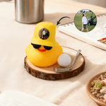 Casquette photo personnalisée Canard de golf avec base en bois Décoration de bureau Cadeau d'anniversaire pour les amateurs de golf