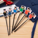 Lot de 15 Agitateurs de Boisson en Acrylique Personnalisés avec Photo de Visage Amusante Cadeau de Fin d'Études pour les Diplômés 2026