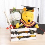 Personalisierte Glitter Graduation Cap Holzkiste Aufbewahrungsbox mit Text und Jahr Party Accessoire Graduation Geschenk für Absolventen