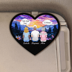 Clip pour visière de voiture en forme de coeur avec nom Accessoire de voiture Cadeau d'anniversaire pour la famille et les amis