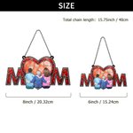 Personalized Cartoon Character Back View Heart Mom Window Hanging Suncatcher with Names Home Decor Mother's Day Birthday Gift for Woman