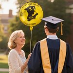 Gorro de Graduación Personalizado Silueta Béisbol Voleibol Deportes Papel de Aluminio Globo con Texto y Año Productos para Fiestas Regalo de Graduación para Graduados