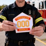 Personalized Multicolor 3D-Printed Firefighter Badge Ornament with Name and Department Desk Decor Birthday Gift for Firefighters