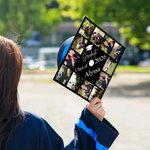 Personalised 12 Photos Collage Graduation Cap Topper with Name and Year Graduation Party Ceremony Gift for Class of 2026 Graduates Classmates