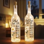 Personalisierte stilvolle Gott sagt, ich bin Geburt Blume Schmetterling Liebe Zitat Glas LED-Flasche Lampe mit Namen Muttertag Geschenk für Mama Oma
