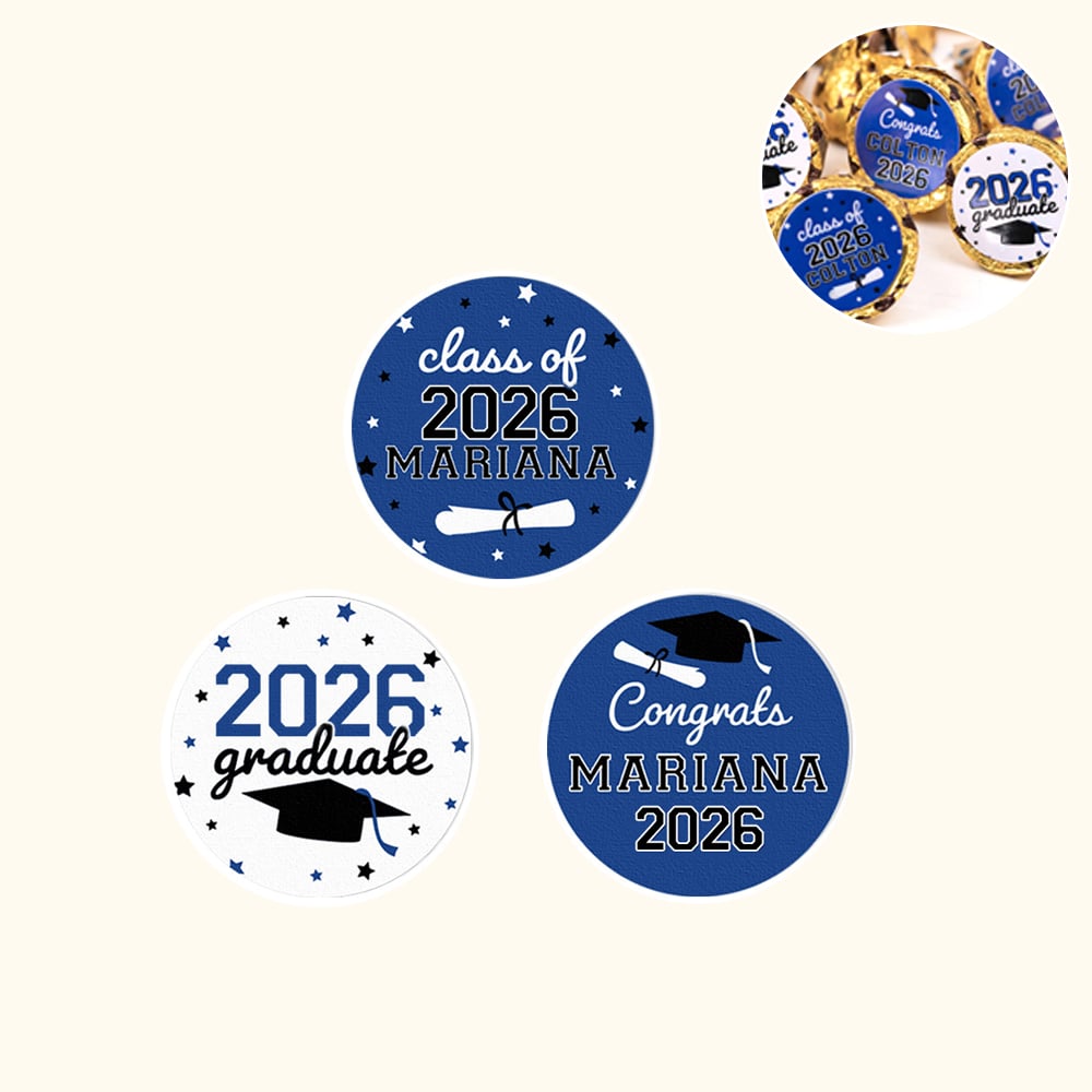 Personalisierte Graduierung Aufkleber für Schokolade Süßigkeiten 252 Stück Klasse von 2026 Graduierung Party Favors