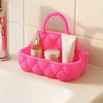 Personalisierte Multicolor 3D-gedruckt gesteppt Vanity Catchall Korb Kosmetik Tablett mit Griff und Initialen Home Decor Geburtstagsgeschenk für Frau Freund