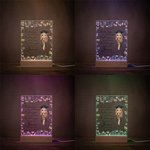 Personalized Floral Border Cartoon Graduation Girl Four-color Adjustable LED Night Light with Wooden Base and Name Graduation Gift for Graduates