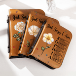 Livre biblique en cuir PU avec fermeture éclair et poignée de transport Cadeau de baptême religieux pour les femmes chrétiennes