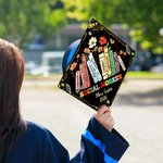 Personalised Social Worker Graduation Cap Topper Decoration with Name and Year BSW MSW Graduation Gift for Women Graduates