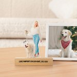 Personalised Photo Shape Transparent Acrylic Plaque with Text and Wooden Base Desk Decor Wedding Graduation Birthday Gift for Friends Family