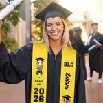 Personalized Grad Cap Cartoon Character Graduation Sash with Name and Year Graduation Keepsake Gift for Class of 2026 Graduates