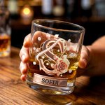 Personlig 295 ml whiskyglass med initialer som gave til far ektemann eller en god venn