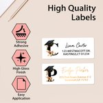 Personalisierte Graduation Cap Initial Waterproof Aufkleber mit Namen Return Address Label Celebration Graduation Party DIY Dekor Geschenk für Absolventen
