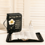 Personalisierte Gott sagt, ich bin Geburt Blume PU Leder Bibel Buchdeckel mit Reißverschluss und Tragegriff Taufe religiöses Tag Geschenk für Christen Frauen