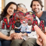 Personalized Cartoon Character Back View Heart Mom Window Hanging Suncatcher with Names Home Decor Mother's Day Birthday Gift for Woman