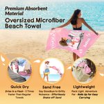 Personalised Togo Cartoon Gym Girl Quick Dry Microfiber Beach Towel with Name Beach Party Swimming Pool Essential Birthday Gift for Gym Lovers
