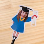 Lot de 15 Agitateurs de Boisson en Acrylique Personnalisés avec Photo de Visage Amusante Cadeau de Fin d'Études pour les Diplômés 2026