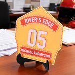 Personalized Multicolor 3D-Printed Firefighter Badge Ornament with Name and Department Desk Decor Birthday Gift for Firefighters