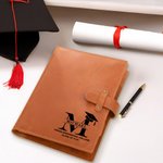 Personlig Graduation Cap Initial A5 PU skinnomslag til notatbok med navn og oppbevaringslomme Graduation Gift for Graduates