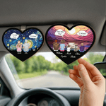 Clip pour visière de voiture en forme de coeur avec nom Accessoire de voiture Cadeau d'anniversaire pour la famille et les amis