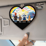 Clip pour visière de voiture en forme de coeur avec nom Accessoire de voiture Cadeau d'anniversaire pour la famille et les amis