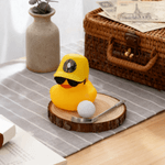 Casquette photo personnalisée Canard de golf avec base en bois Décoration de bureau Cadeau d'anniversaire pour les amateurs de golf