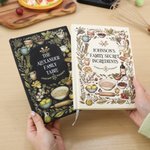 Libreta A5 personalizada con texto Flores de jardín Alimentos Condimentos Especias Regalo de cumpleaños Día de la madre para los amantes de la cocina que se mudan de casa