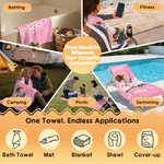 Personalised Togo Cartoon Gym Girl Quick Dry Microfiber Beach Towel with Name Beach Party Swimming Pool Essential Birthday Gift for Gym Lovers