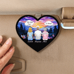Clip pour visière de voiture en forme de coeur avec nom Accessoire de voiture Cadeau d'anniversaire pour la famille et les amis