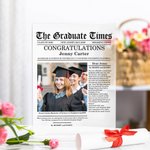 Gepersonaliseerde Krant stijl foto ouders bericht Acryl Plaquette met namen Datum en Base Home Decor Verjaardag Graduation Gift voor afgestudeerden