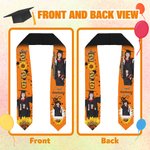 Collage de Fotos Personalizado Estola de Graduación de Flores Multicolor con Texto Class Of 2026 Regalo de Graduación para Graduados