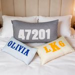 Personalised Embroidered Text Multicolor Plaid Soft Pillow Cover Home Decor Daily Use Baby Shower Housewarming Gift for Kids Family