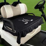 Personalized Golf Club Wreath Plaid Golf Cart Seat Cover with Name and Initial Golf Course Accessories Birthday Gift for Golfers Country Clubs