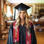 Personalized Photo Collage Multicolour Sport Graduation Stoles with Text Class Of 2026 Graduation Gift for Graduates