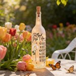 Personalisierte stilvolle Gott sagt, ich bin Geburt Blume Schmetterling Liebe Zitat Glas LED-Flasche Lampe mit Namen Muttertag Geschenk für Mama Oma