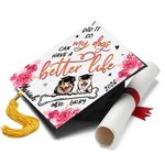 Spersonalizowana dekoracja na czapkę z daszkiem My Dogs Can Have A Better Life Graduation Topper z 1-2 psami z klasy 2026 Graduation Gift dla absolwentów kochających psy