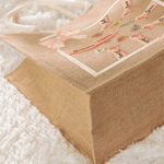 Personlig 1-6 Födelse Blommor Mamma Barn Små Händer Stor Jute Tote Bag med Namn Mors dag Födelsedagspresent till mamma Mormor
